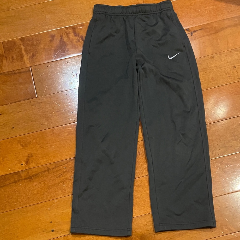Nike Kids gray Joggers with White Swoosh